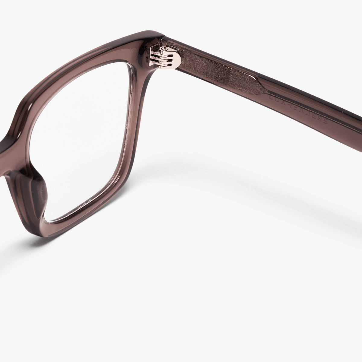 Luxreaders stylish Women's Tisvilde Crystal Grey Reading glasses. Made from Bio-acetate in a Square shape.