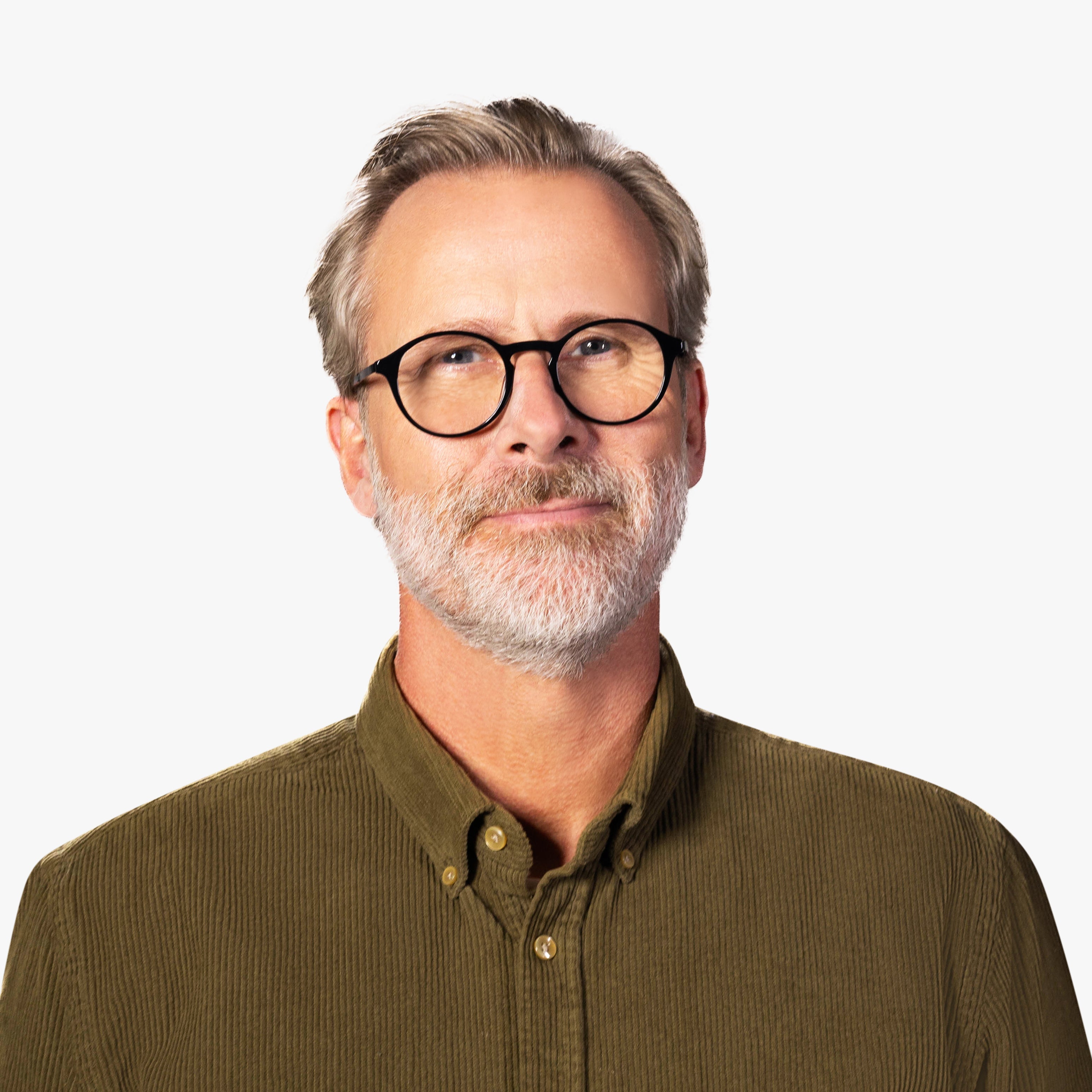 Luxreaders stylish Men's Ærø Black Reading glasses. Made from Titanium in a Round shape.