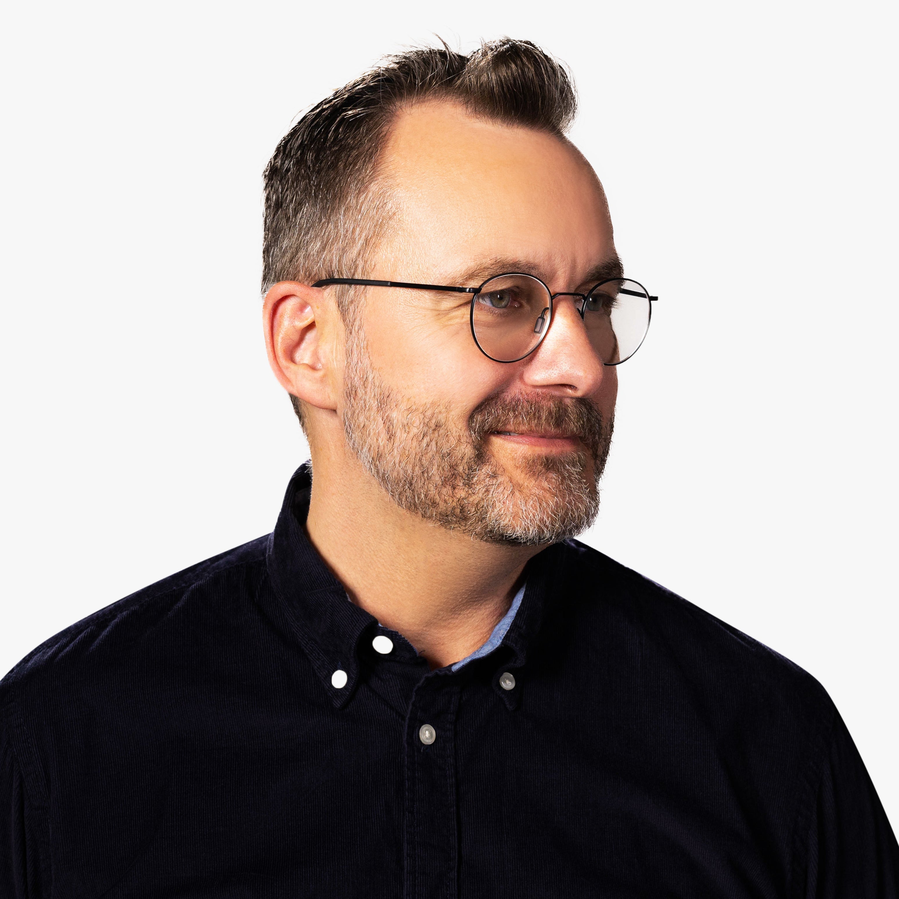 Luxreaders stylish Men's Silkeborg Black Reading glasses. Made from Titanium in a Square shape.