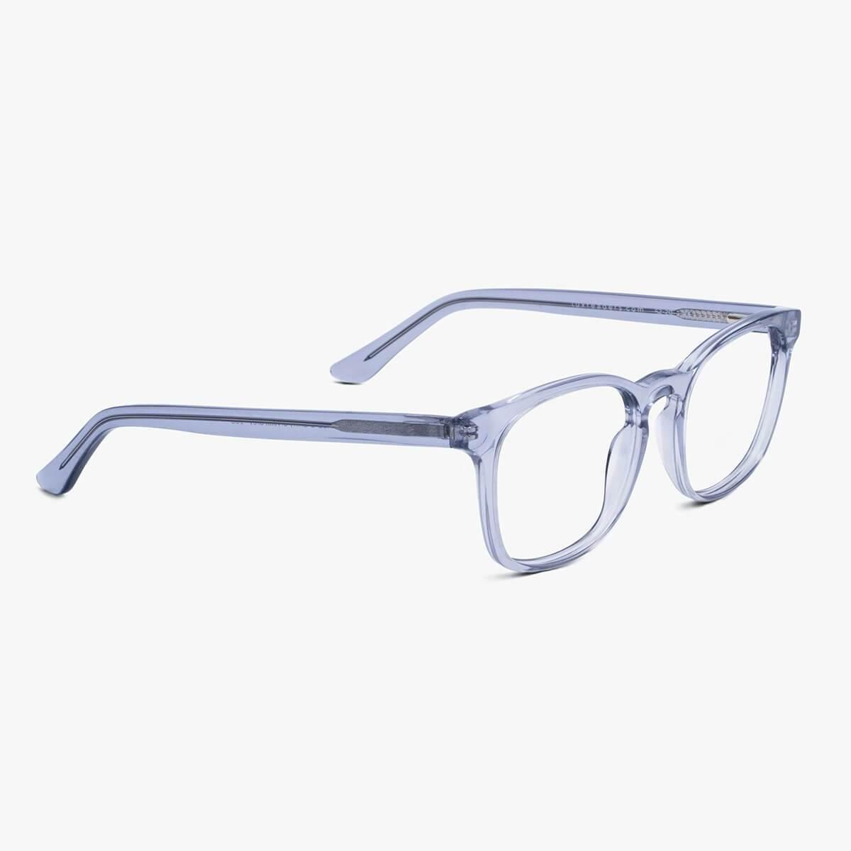 Crystal grey reading glasses with clear frames and temples