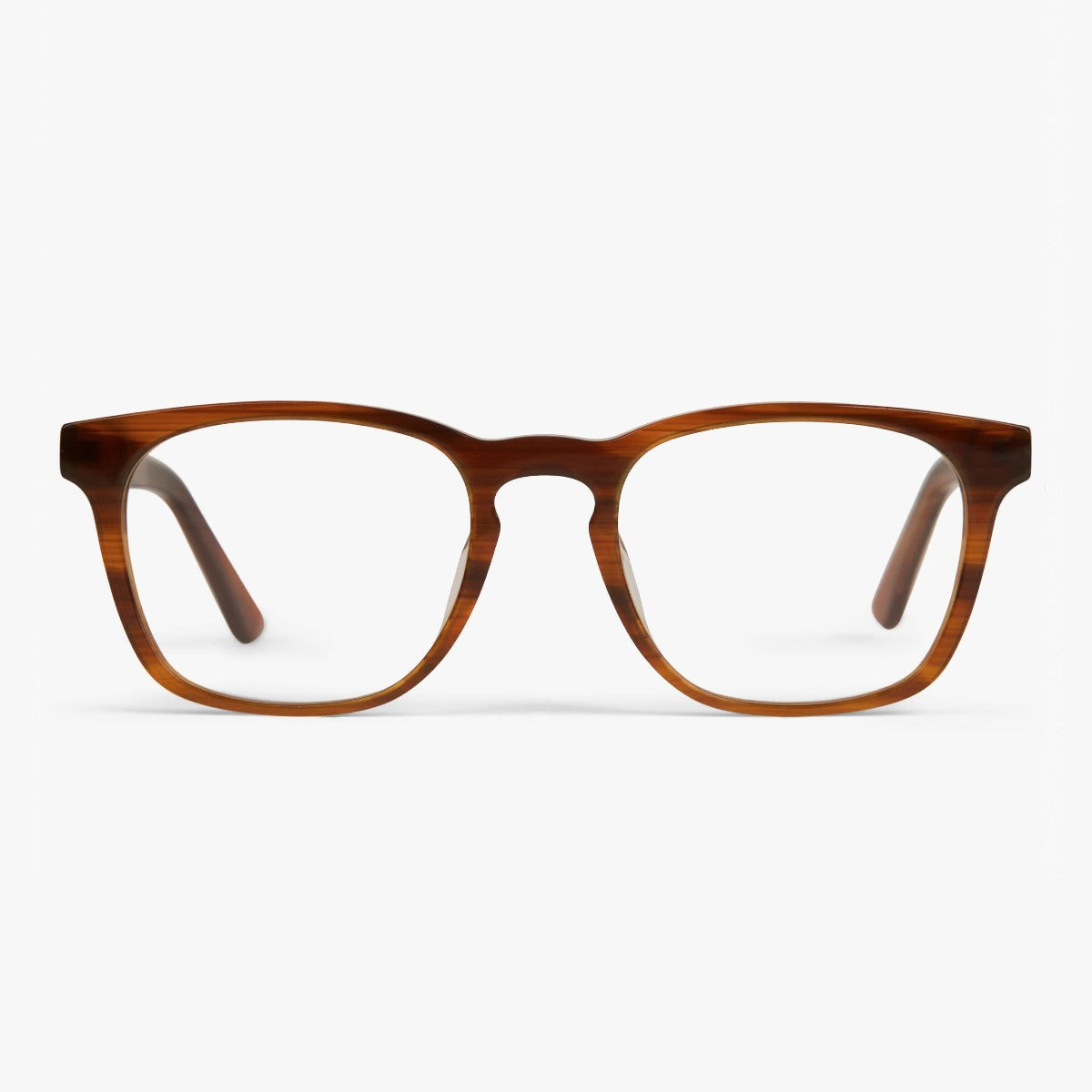 Bornholm Shiny Walnut rectangular glasses with walnut wood texture