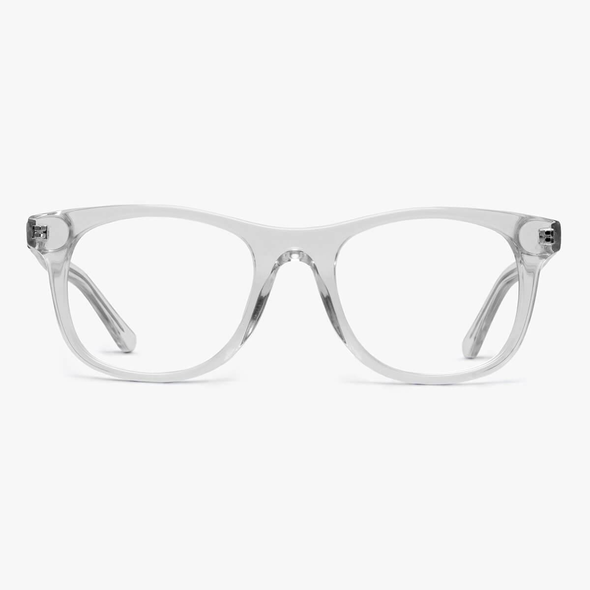 Luxreaders stylish Women's Malmö Crystal White Reading glasses. Made from Acetate in a Square shape.