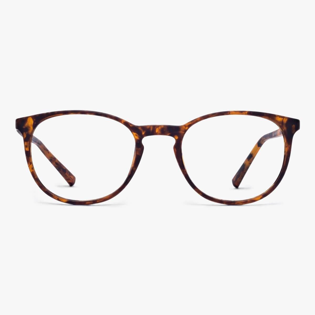 Luxreaders stylish Stockholm Turtle Blue light glasses. Made from Rubber in a Iconic shape.