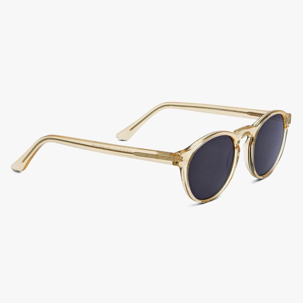 Luxreaders stylish Men's Trondheim Crystal Lemon Sunglasses. Made from Acetate in a Round shape.