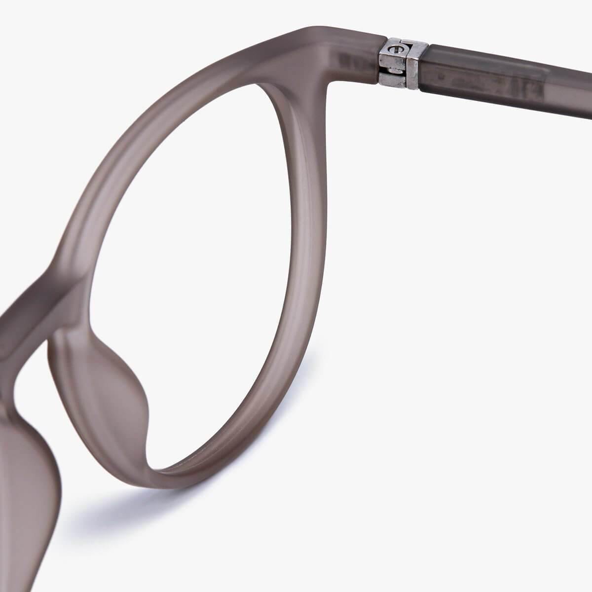 Luxreaders stylish Women's Stockholm Grey Reading glasses. Made from Rubber in a Iconic shape.