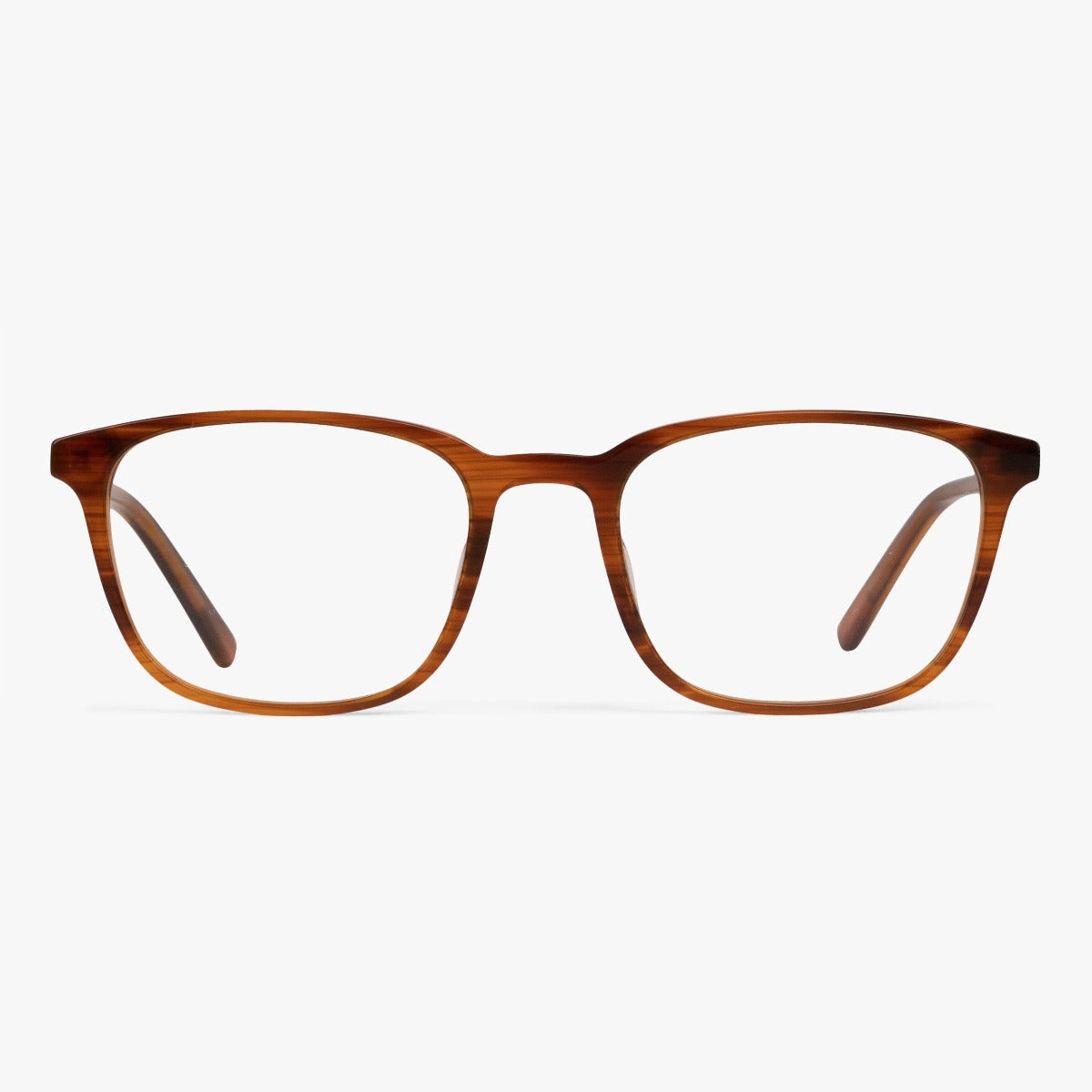 Ebeltoft Shiny Walnut rectangular glasses with brown tortoiseshell finish