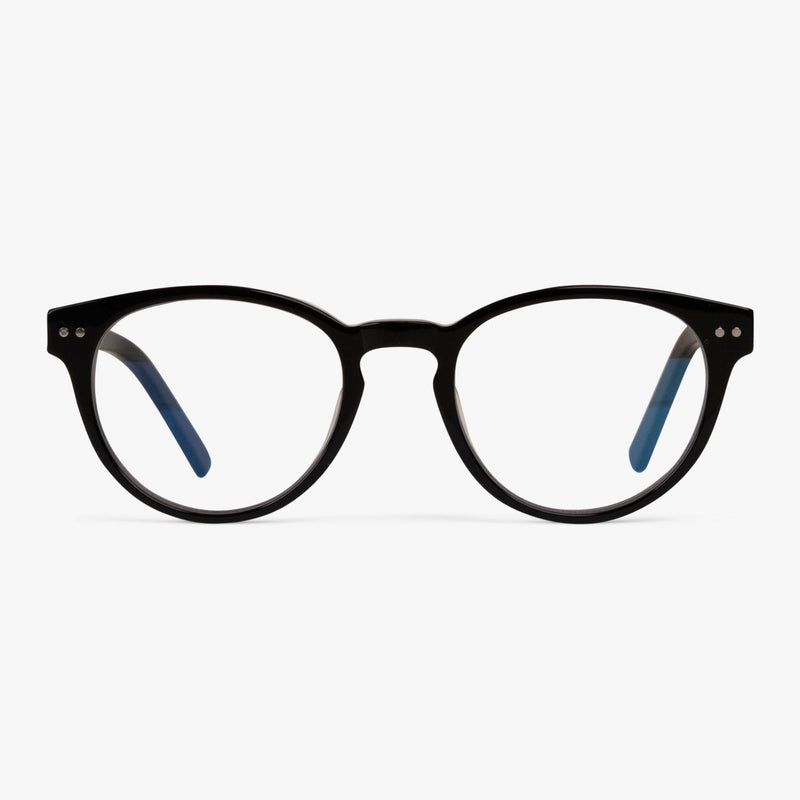 Fredrikstad Black reading glasses with black round frames