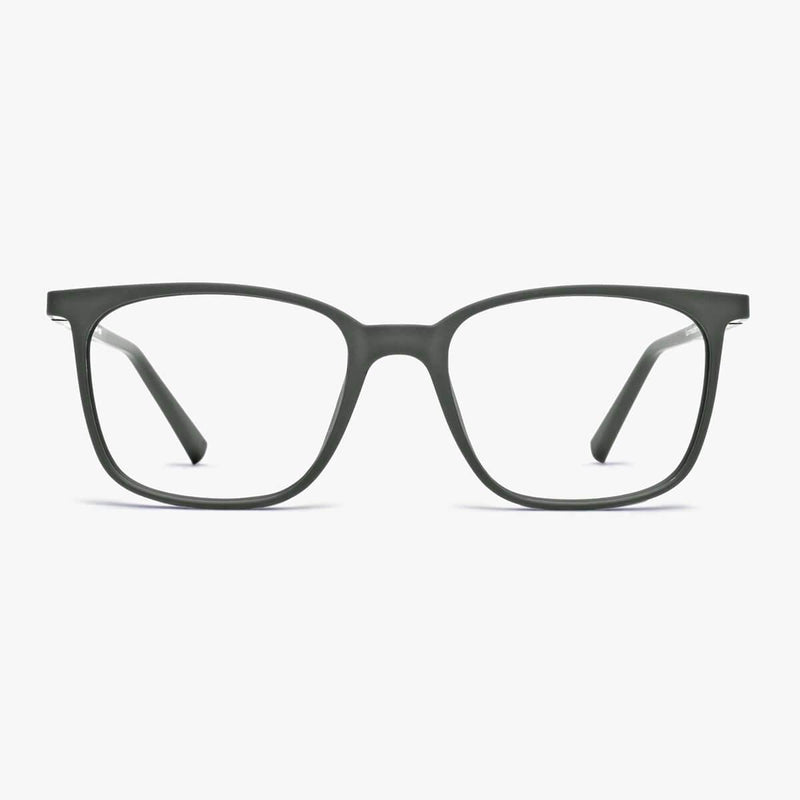 Fyn Dark Army rectangular glasses in matte grey