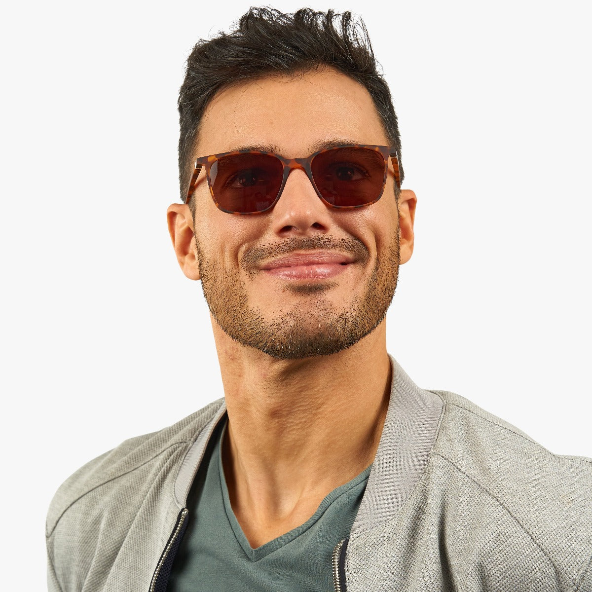 Person wearing Fyn Turtle sunglasses with brown frames