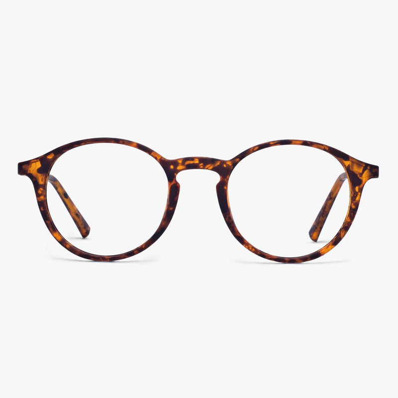 Round tortoiseshell reading glasses with classic design
