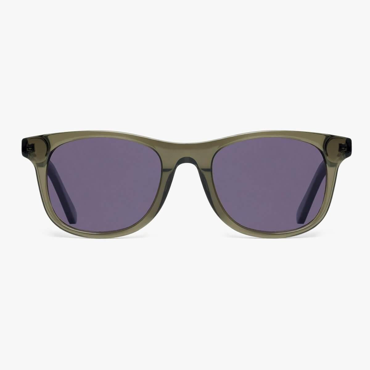 Malmö Shiny Olive sunglasses with olive green frame and dark lenses