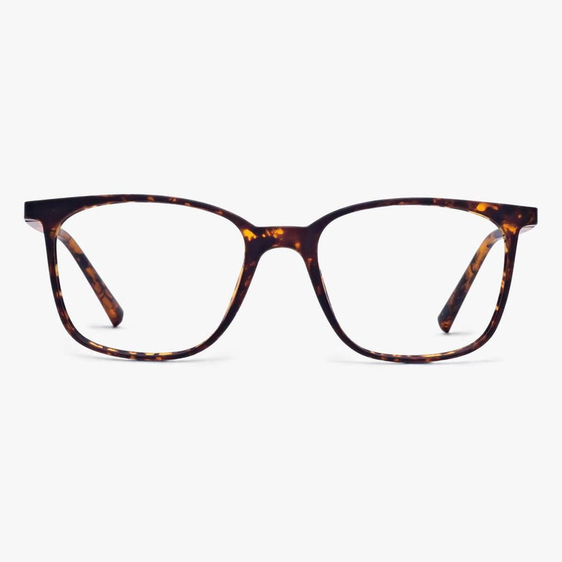 Tortoise rectangular reading glasses with a sleek design