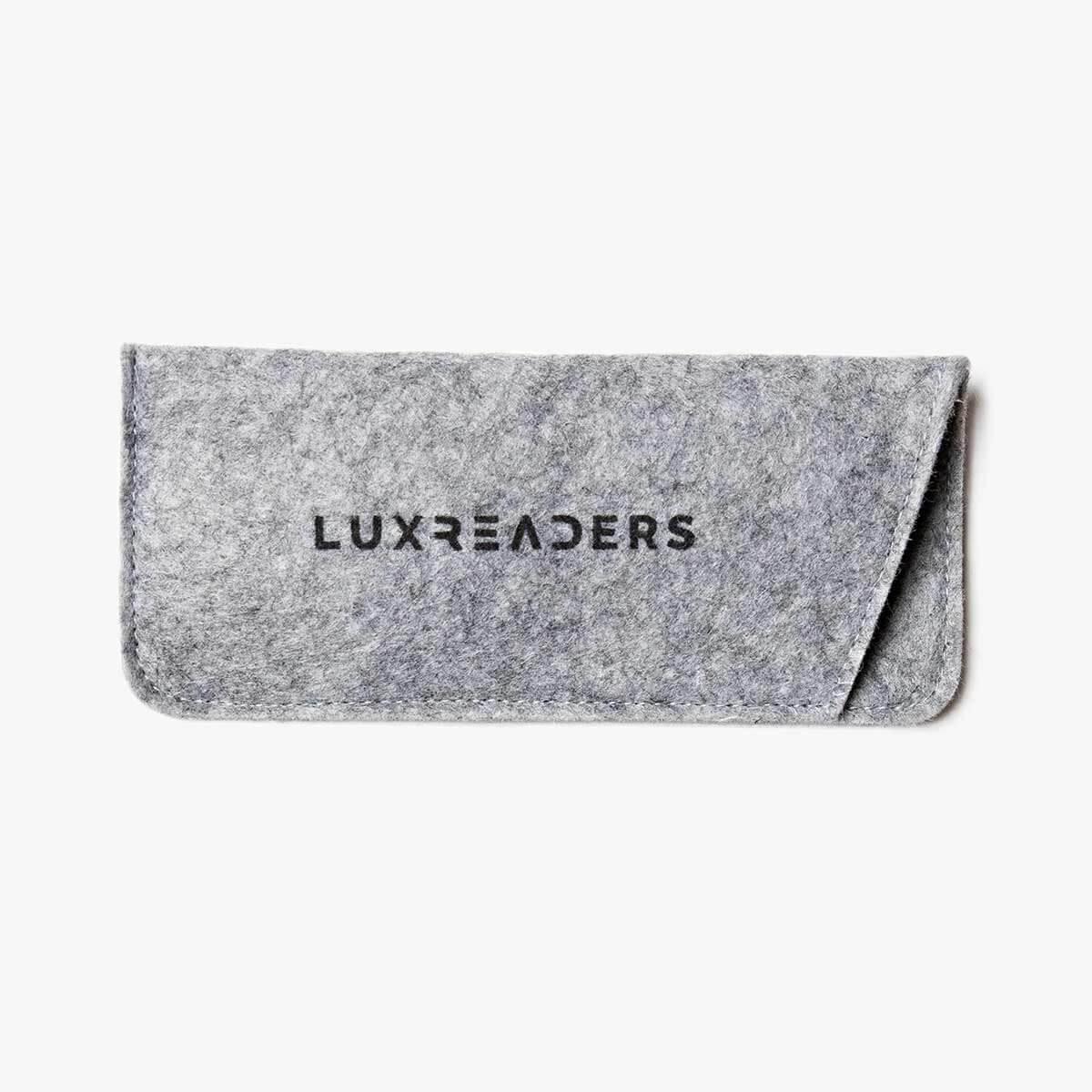 Luxreaders gray felt case for Men's Læsø Black glasses
