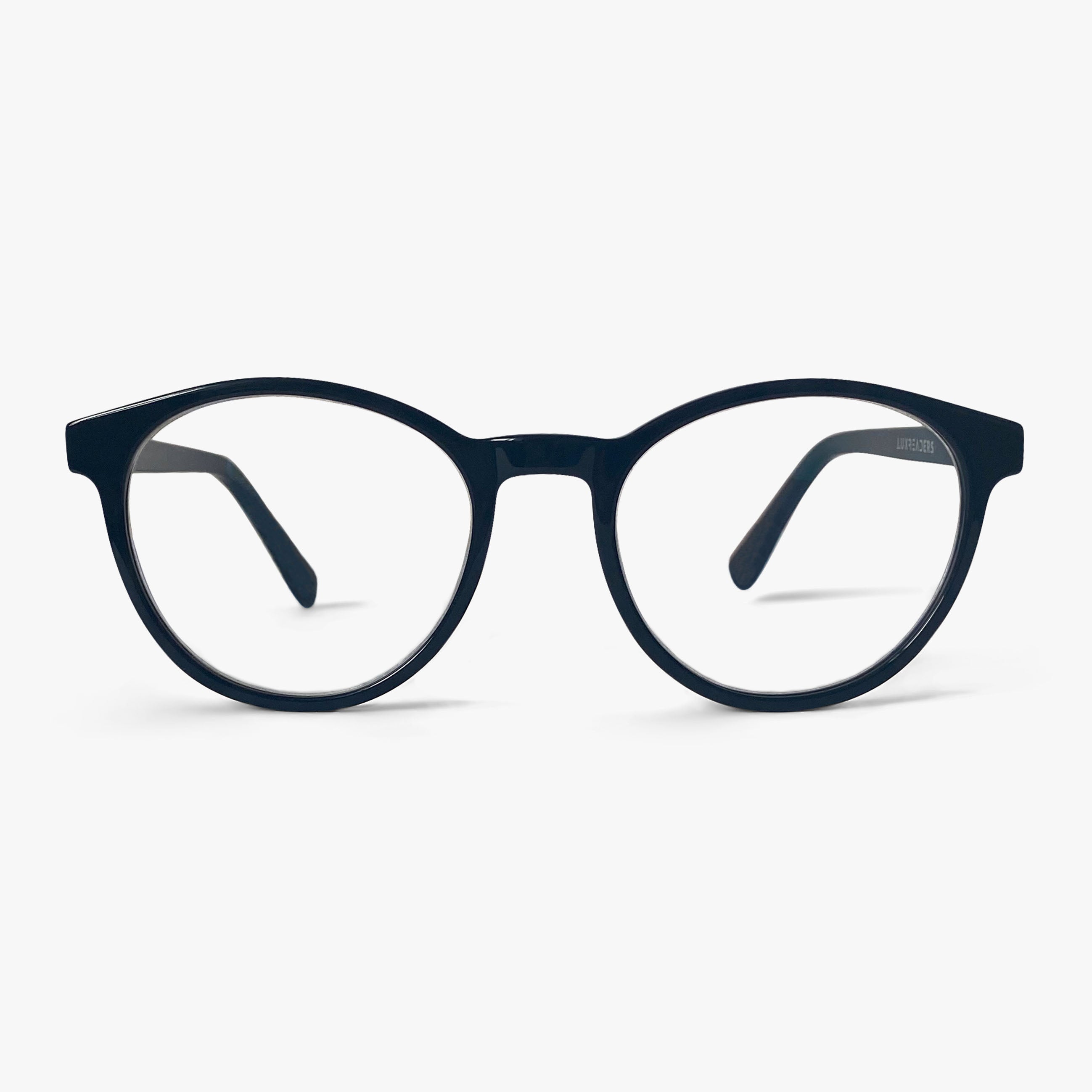 Men's Sæby Black round reading glasses with black frames