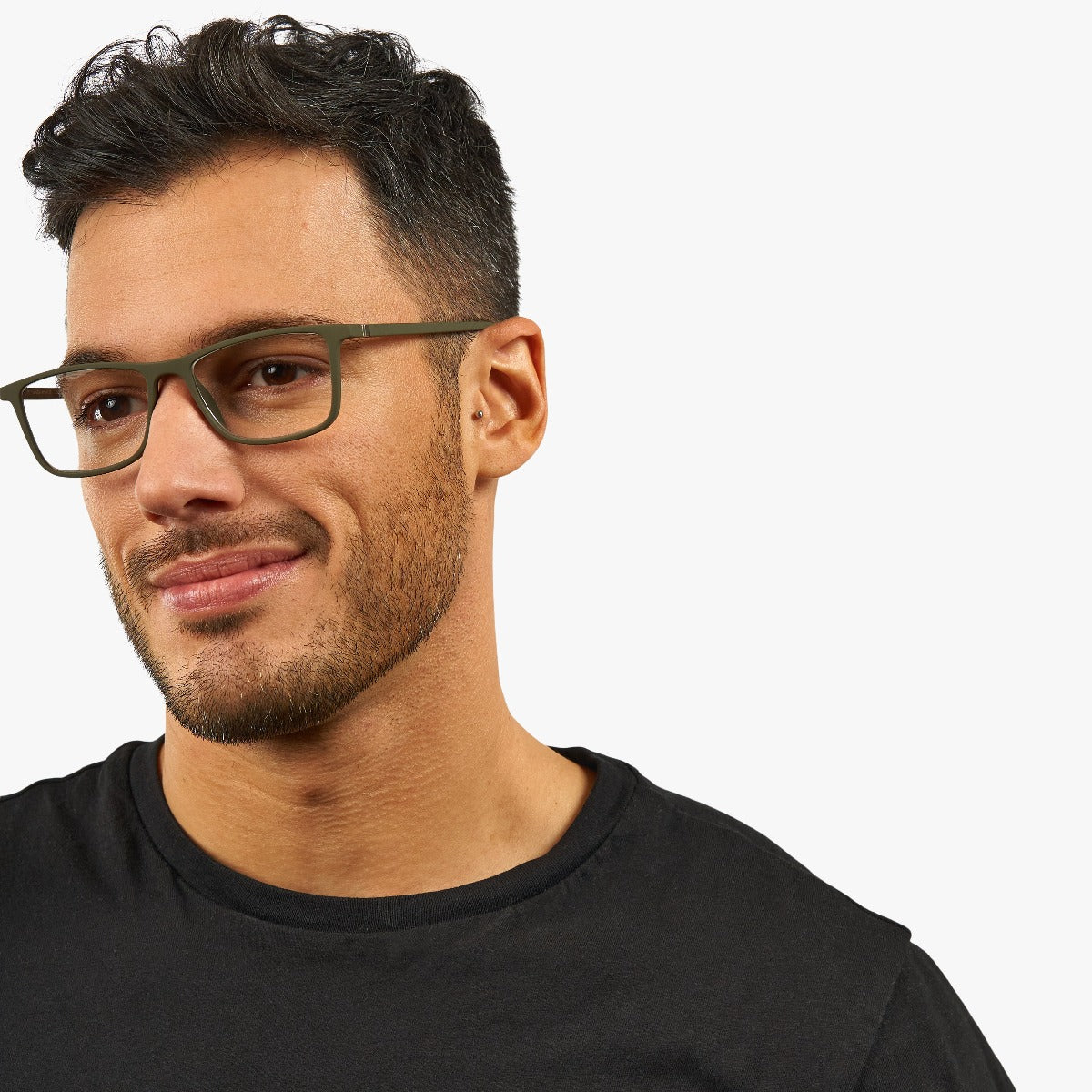 Person wearing Men's Skagen Dark Army glasses