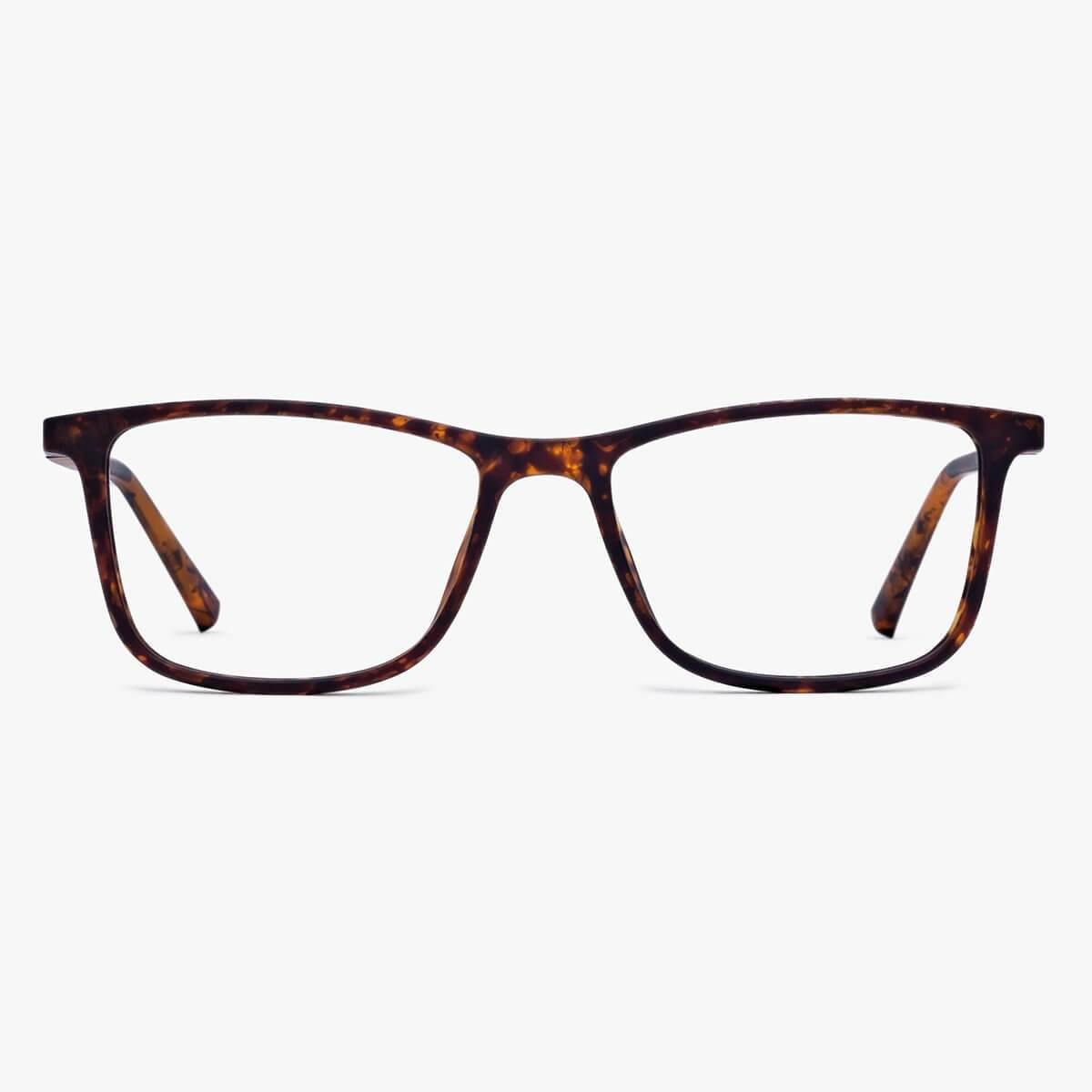 Tortoiseshell rectangular glasses with slim temples