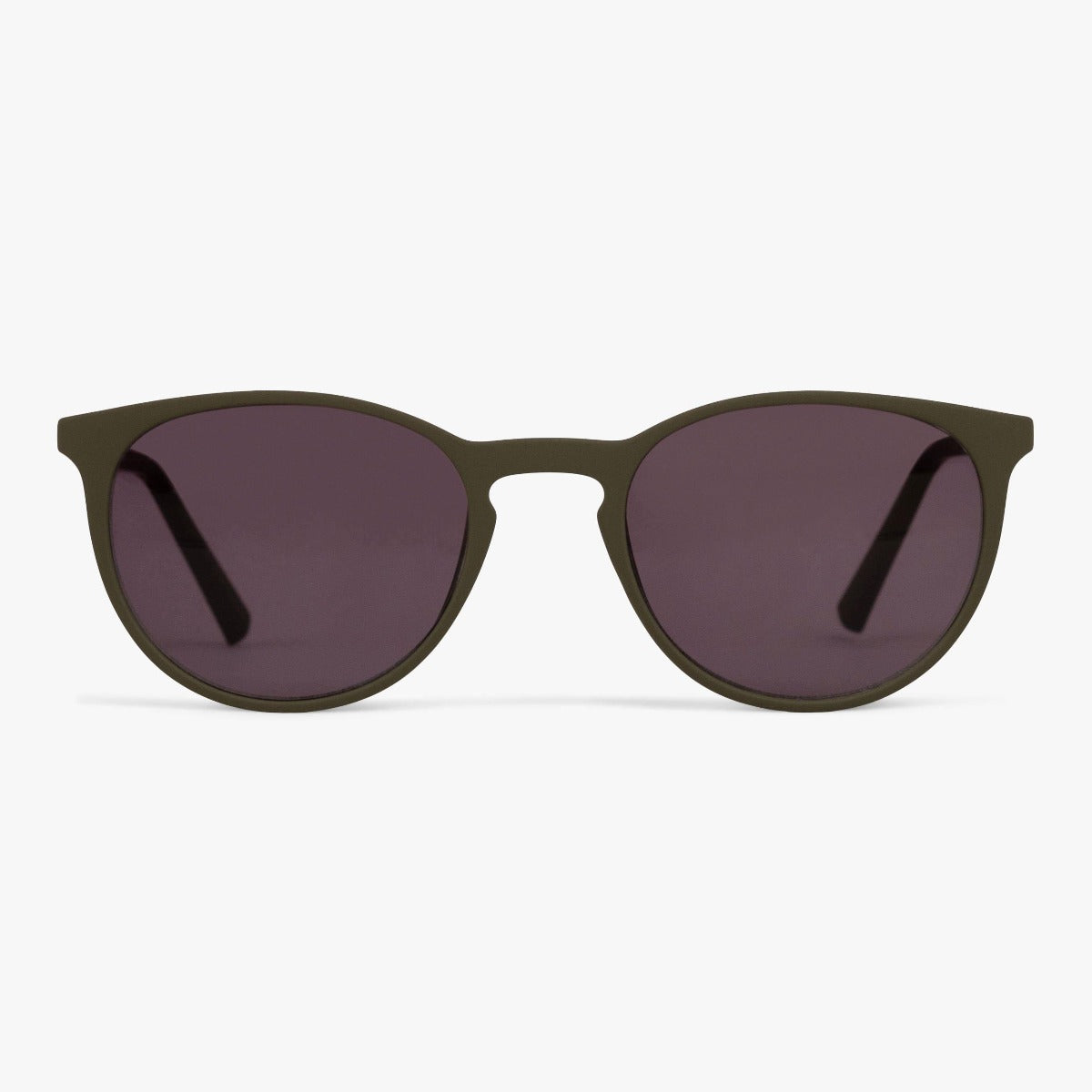 Men's Stockholm sunglasses in dark army green with round lenses