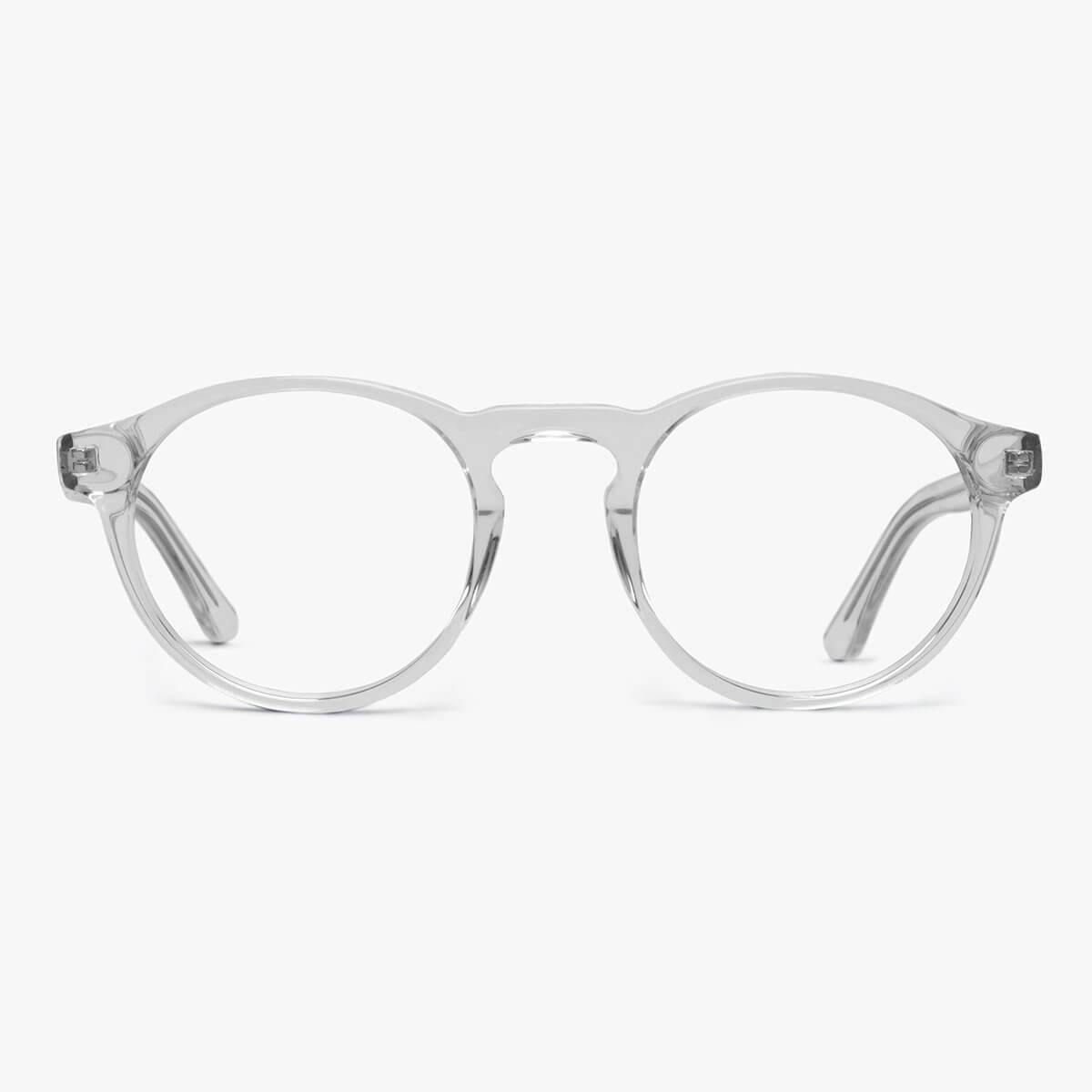 Men's Trondheim Crystal White round clear eyeglasses