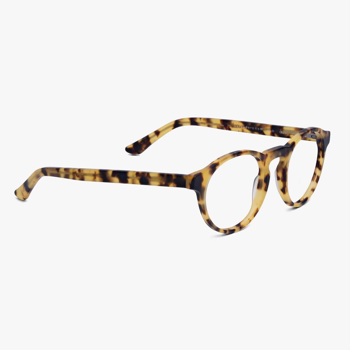 Tortoise shell reading glasses with round frames by Luxreaders