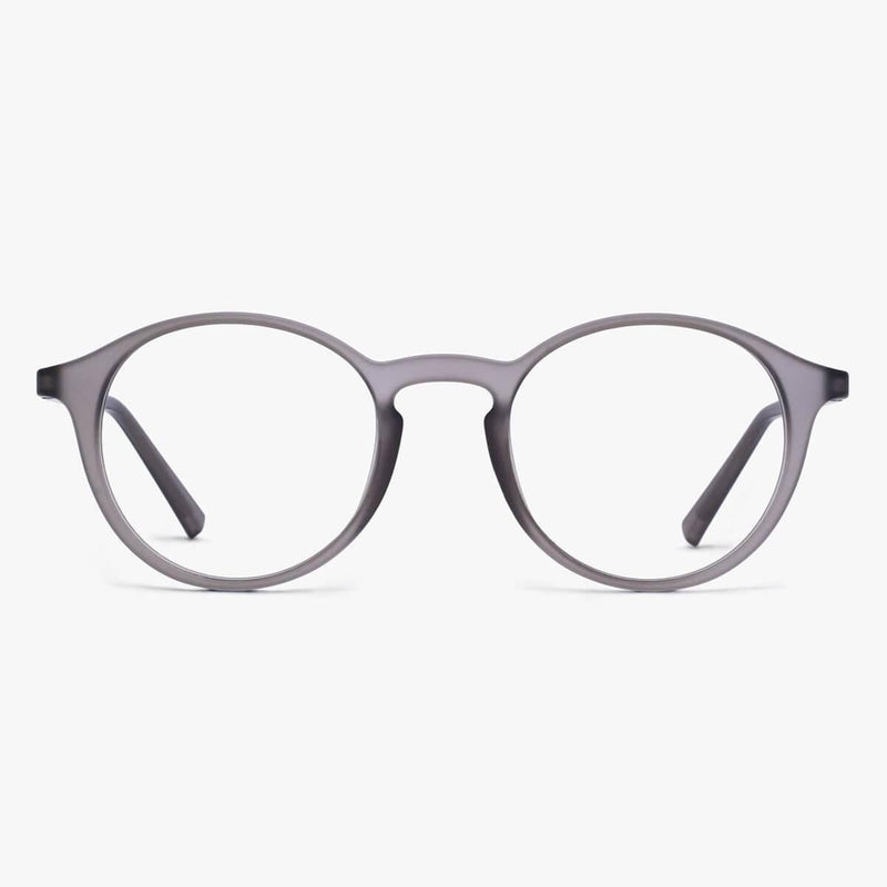 Women's Læsø grey round reading glasses with matte finish